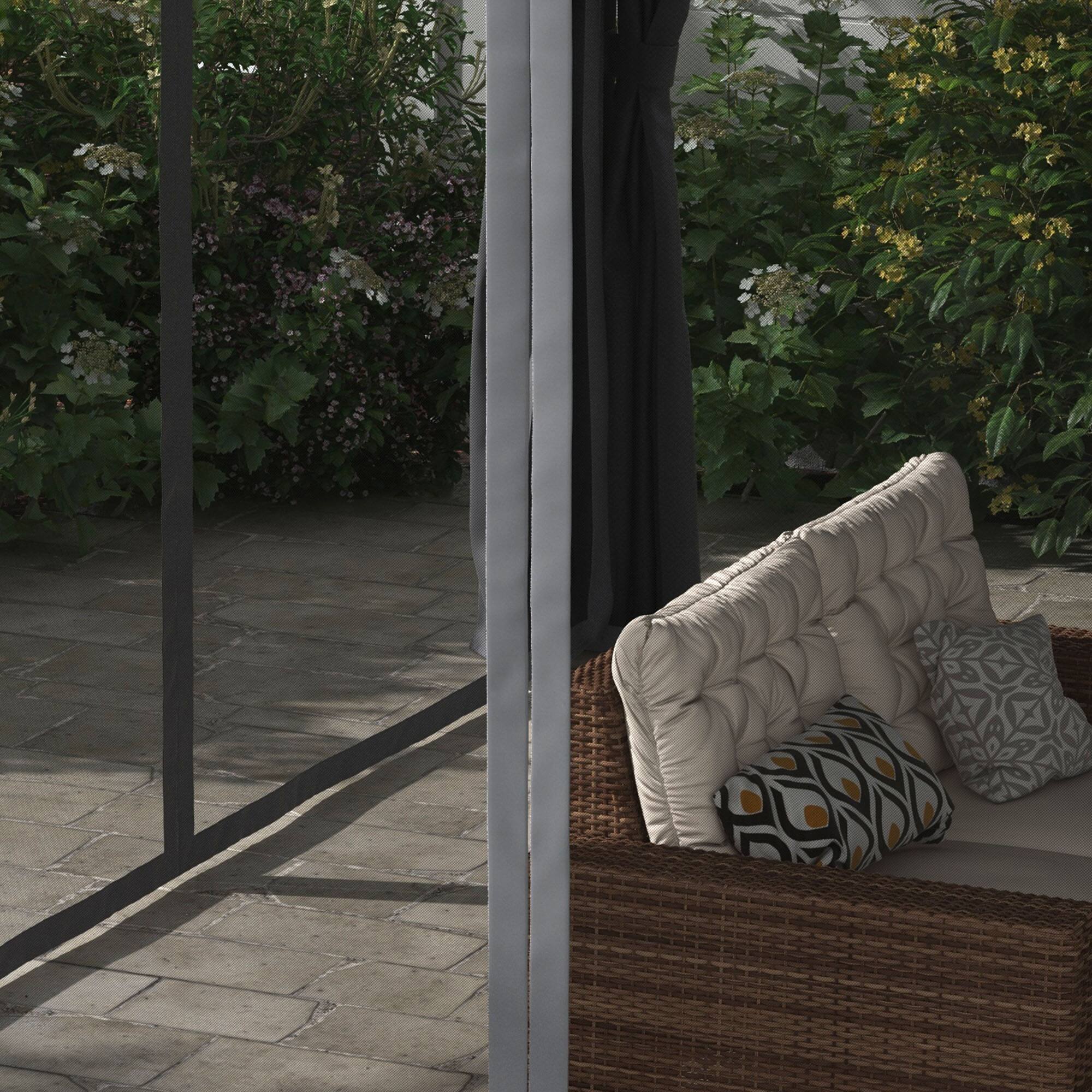 Alt View 8. Outsunny - 12' x 19' Louvered Pergola Hardtop Gazebo with Adjustable Aluminum Roof and Frame, Outdoor Pergola - Dark Gray.