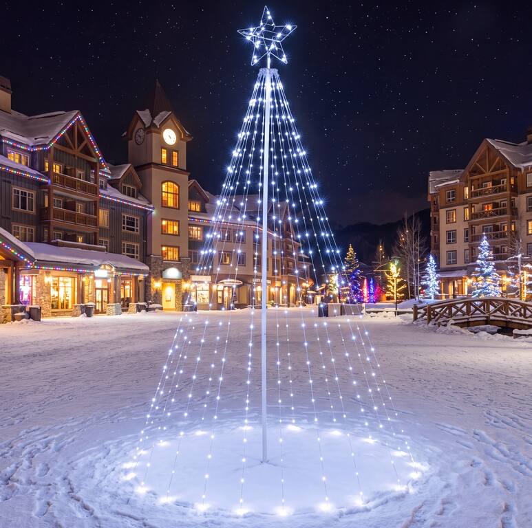 Costway 10 ft Outdoor Christmas Tree Star String Lights with Remote, 8 ...