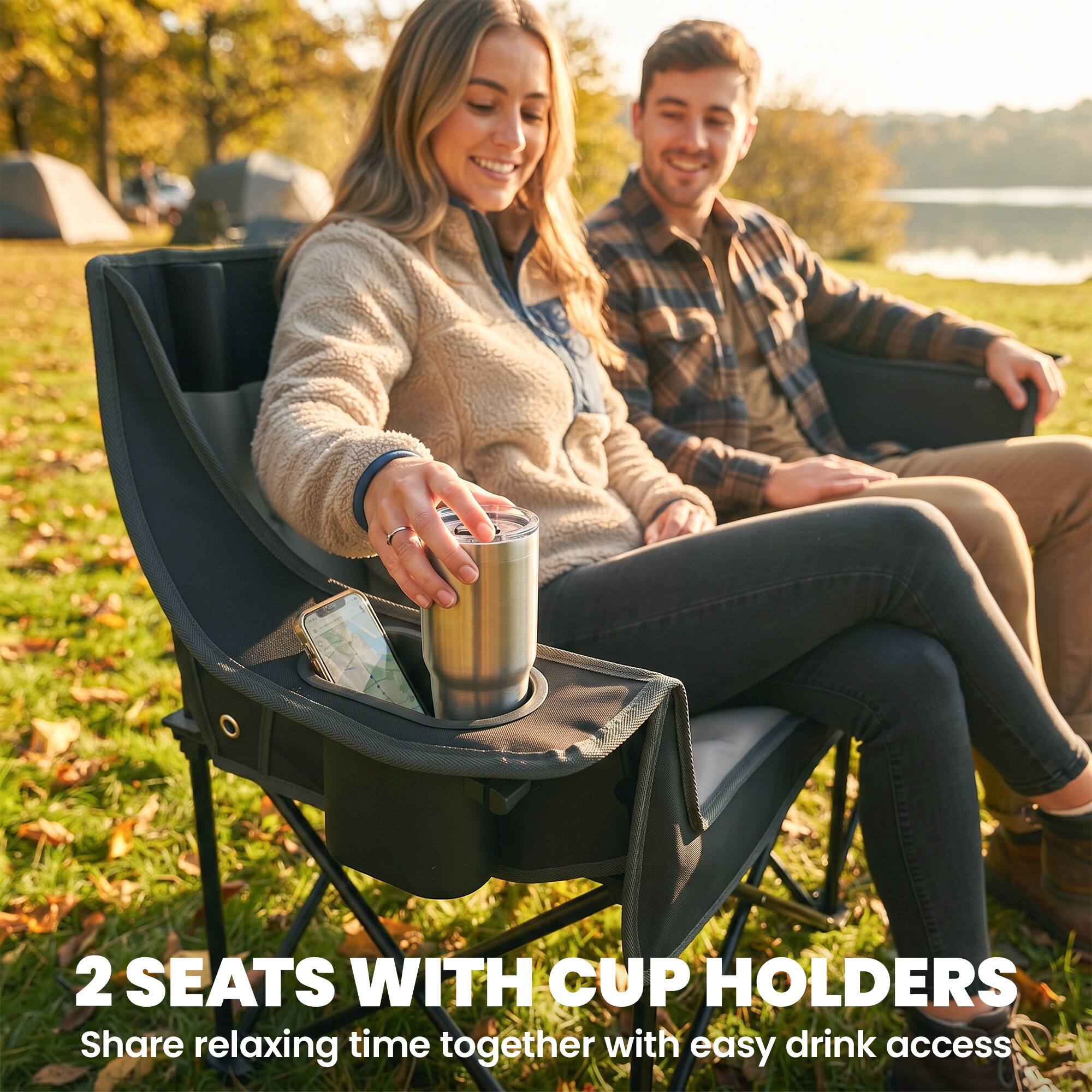 2 SEATS WITH CUP HOLDERS  
Share relaxing time together with easy drink access