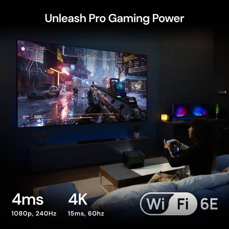 Unleash Pro Gaming Power

4ms  
1080p, 240Hz

4K  
15ms, 60Hz

Wi-Fi 6E
