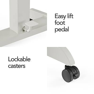 Easy lift foot pedal  
Lockable casters