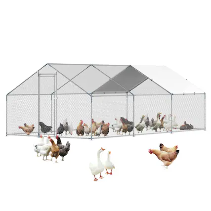 Front. Boyel Living - Metal Chicken Coop 9 Ft Large Walk In Poultry Hen House.