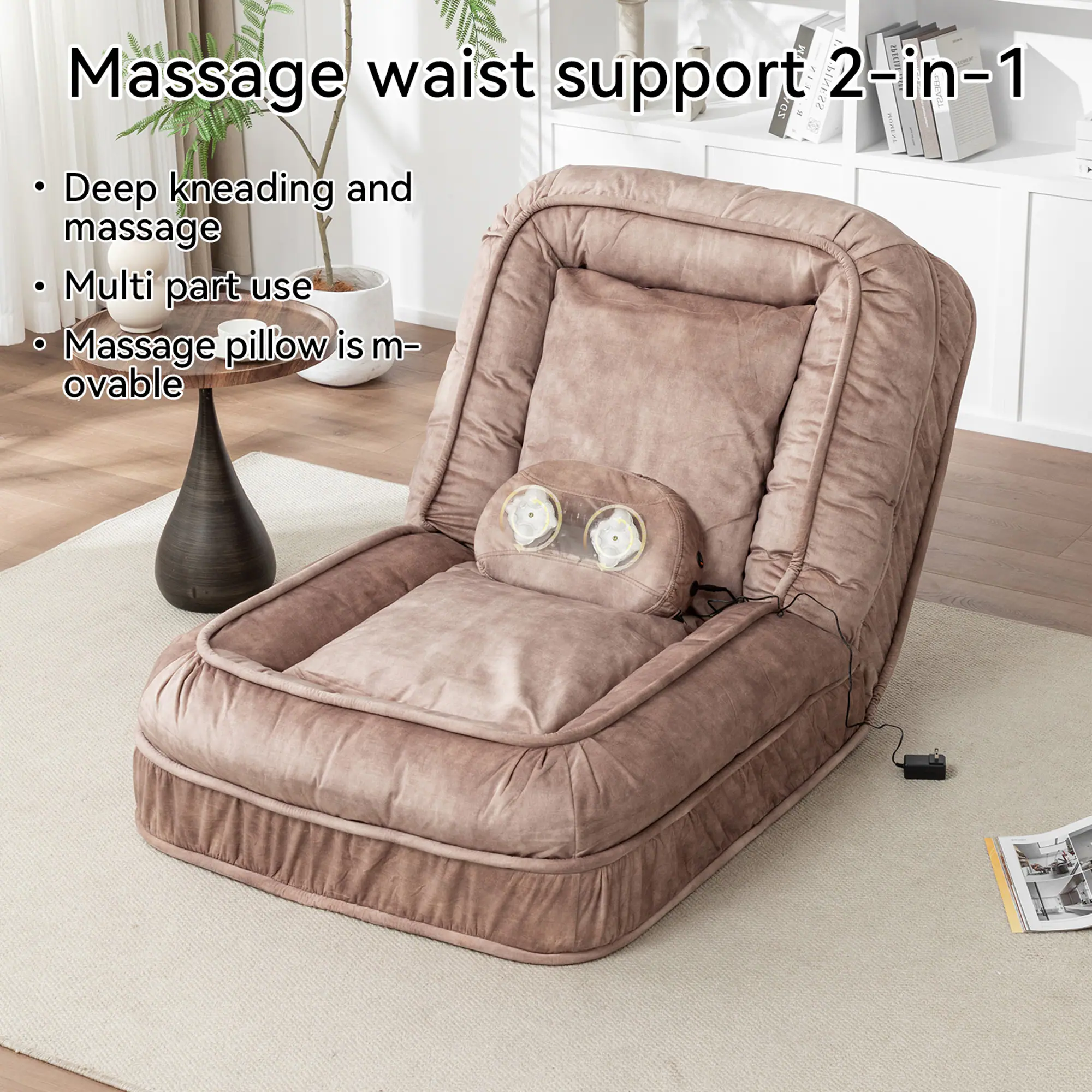 Massage waist support 2-in-1

- Deep kneading and massage
- Multi part use
- Massage pillow is movable