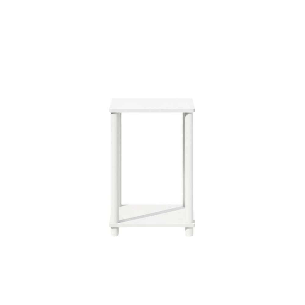 Back. FurniFact - Wood Bookcase with Open Shelves and Sturdy Construction for Living Room Storage - White/White.