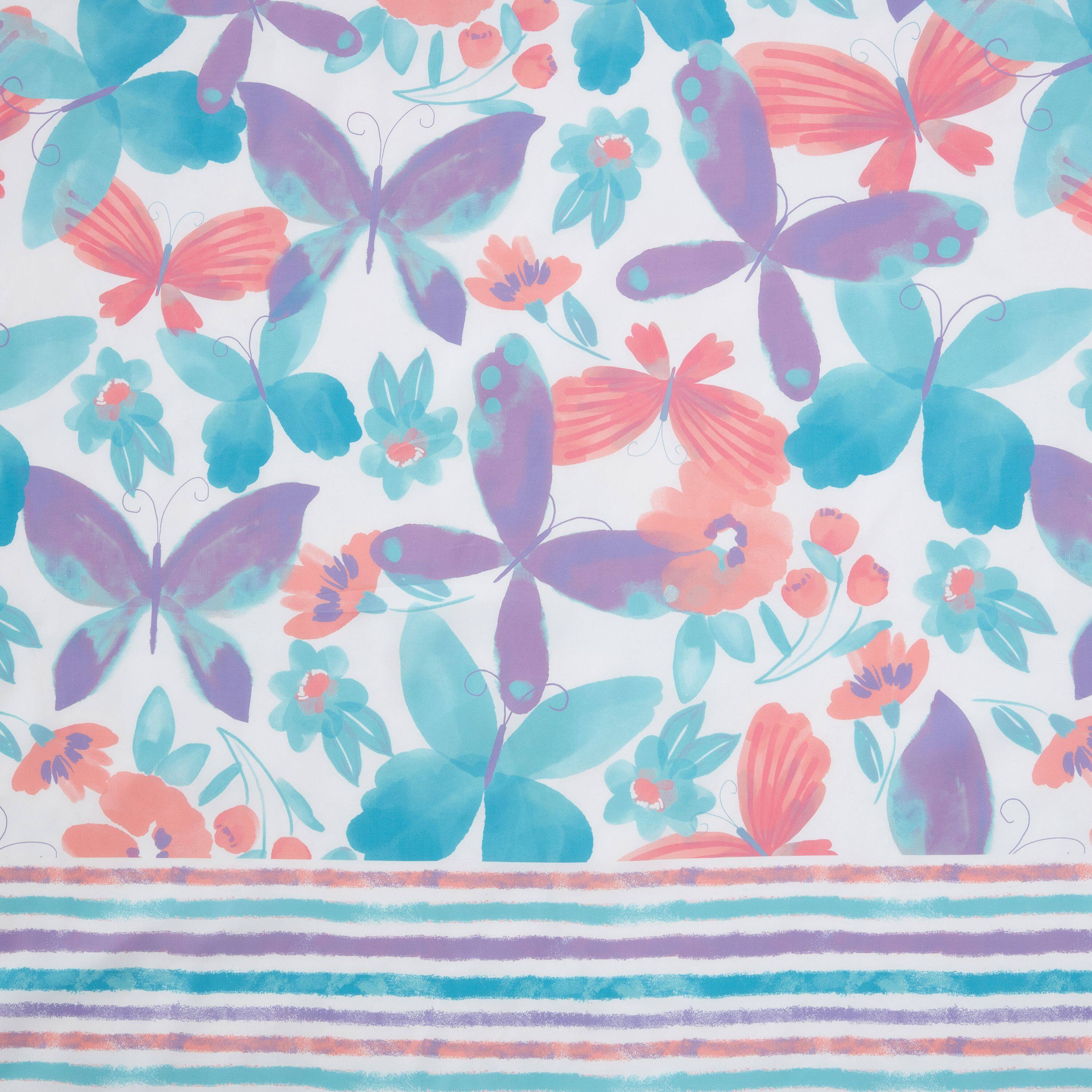 Alt View 10. Kate Aurora - Kate Aurora Montauk Accents Complete 5 Piece Juvi Butterfly Themed Fabric Shower Curtain Bathroom Set - Purple.