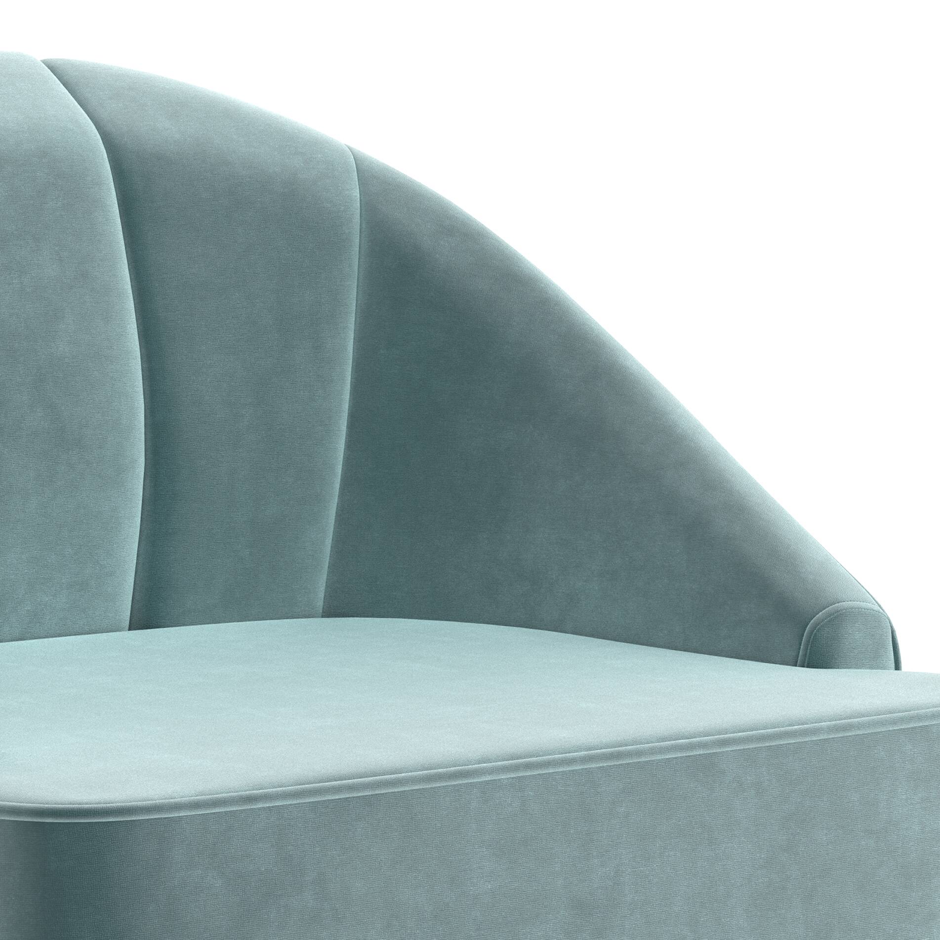 Alt View 2. Simpli Home - Harrah 33 inch Wide Contemporary Accent Chair in Seafoam Blue Velvet fabric - Seafoam Blue.