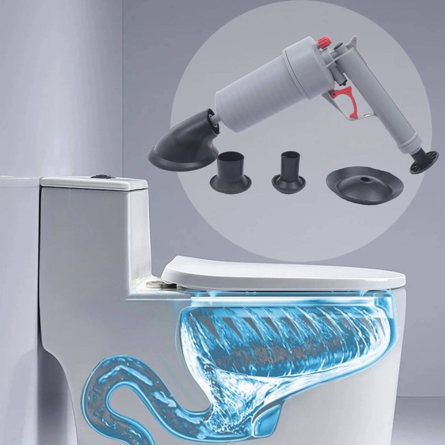 Alt View 2. Home Collection - High Pressure Air Drain Blaster Gun – Powerful Toilet Sink Plunger with Air Pump Cleaner.