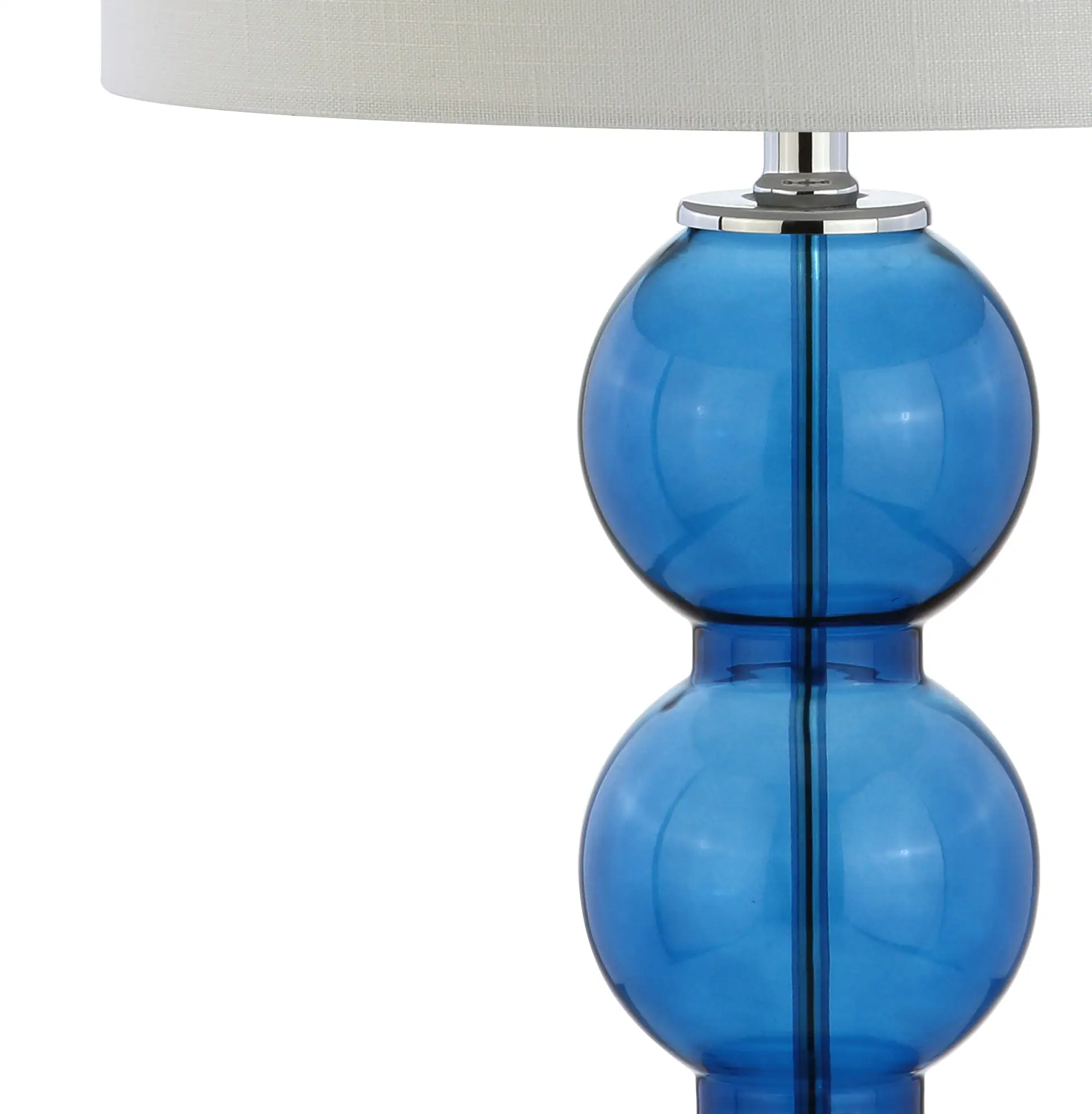 Alt View 6. Jonathan Y - Bella 27" Glass Triple-Sphere LED Table Lamp, Cobalt Blue/Chrome (Set of 2) - Cobalt Blue.