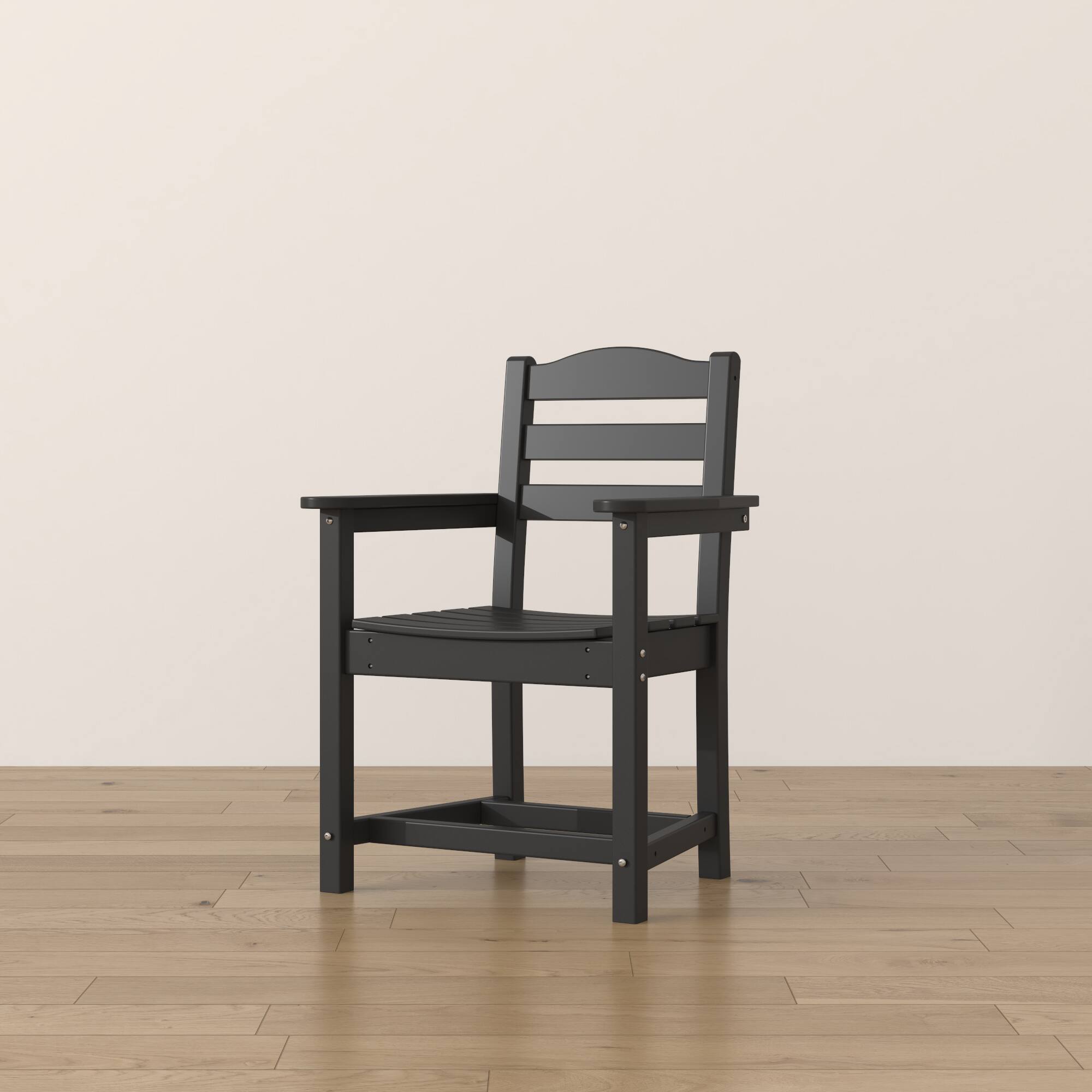 Alt View 6. Famapy - Pairs of HDPE Outdoor Dining Chair - 4 Colors Weatherproof Patio Armchair for Garden, Poolside 330LBS Capacity - Black.