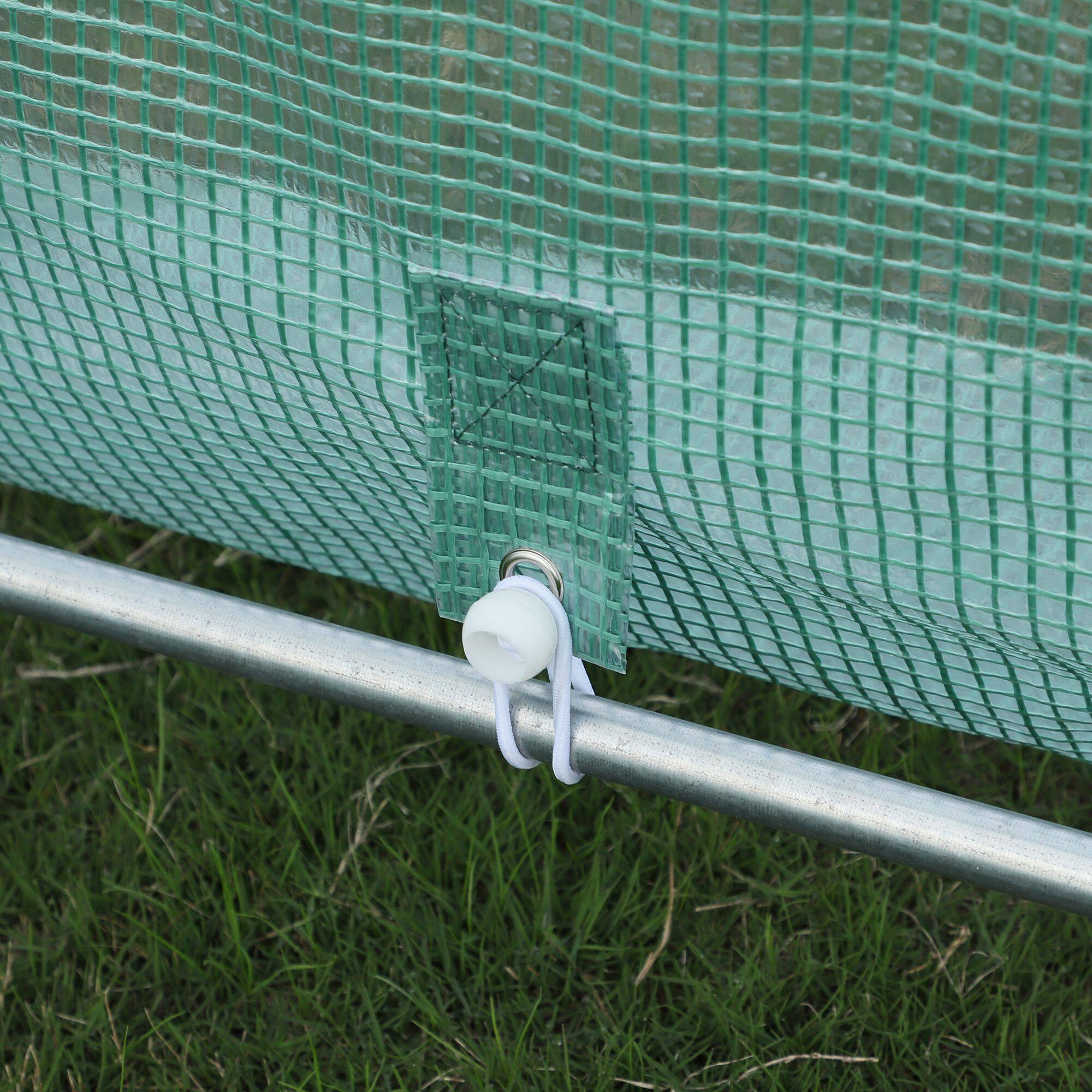 Alt View 8. Outsunny - 20' x 10' x 7' Walk-In Tunnel Greenhouse with Zippered Door & 8 Mesh Windows, Large Garden Green House Kit - Green.