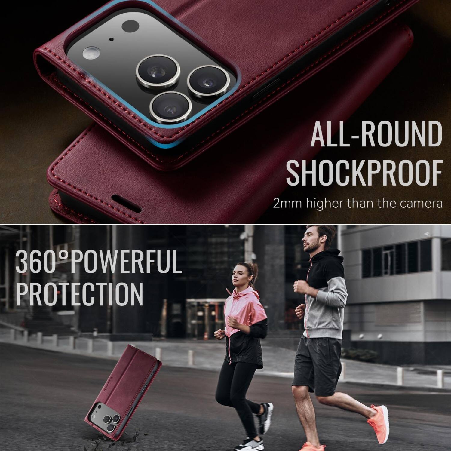 ALL-ROUND SHOCKPROOF  
2mm higher than the camera  

360° POWERFUL PROTECTION