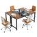 Front. Costway - Costway Set of 2 63" Large Computer Desk Writing Workstation Conference Table Home Office - Rustic Brown,Black.