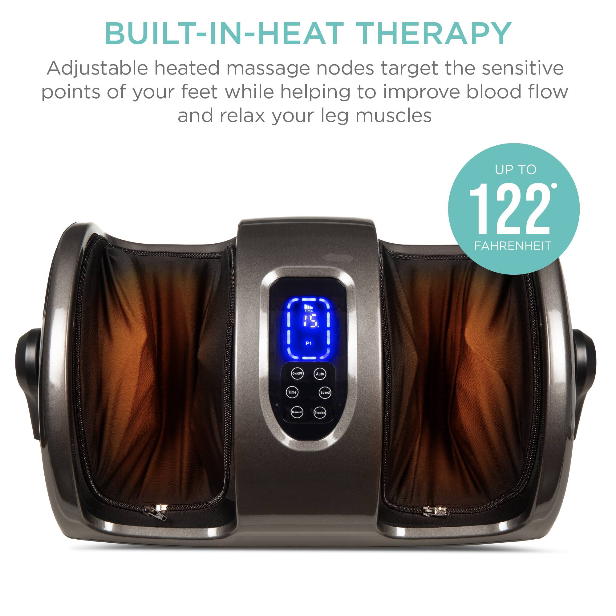BUILT-IN-HEAT THERAPY

Adjustable heated massage nodes target the sensitive points of your feet while helping to improve blood flow and relax your leg muscles. 

UP TO 122 FAHRENHEIT