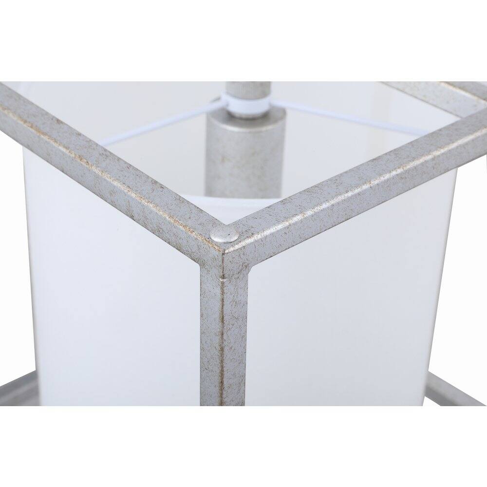Angle. Living District - Mirin 1 Light Vintage Silver And White Shade Pendant - Vintage Silver And White Shade.