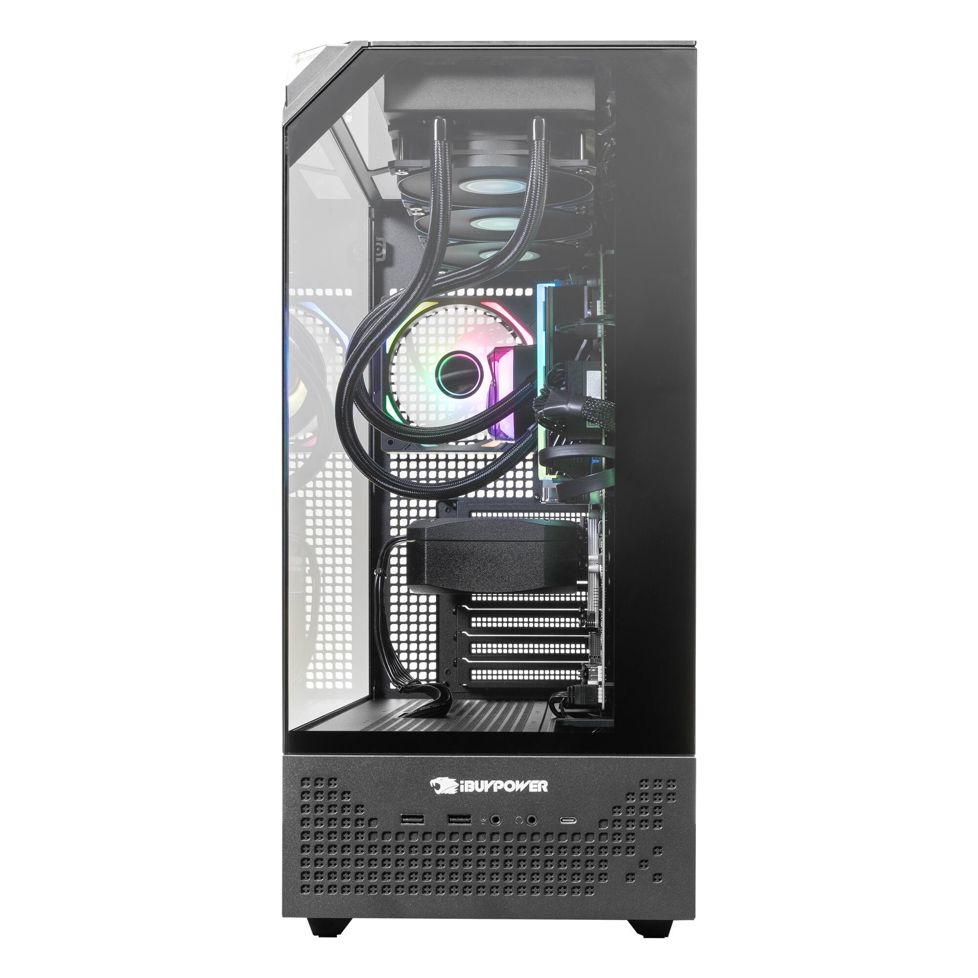 Alt View 4. iBUYPOWER - Element Pro Gaming Desktop PC - AMD Ryzen 7 9850X3D, NVIDIA GeForce RTX 5070 12GB, 32GB DDR5 RGB RAM, 2TB SSD_EPBA7N5702 - Black.