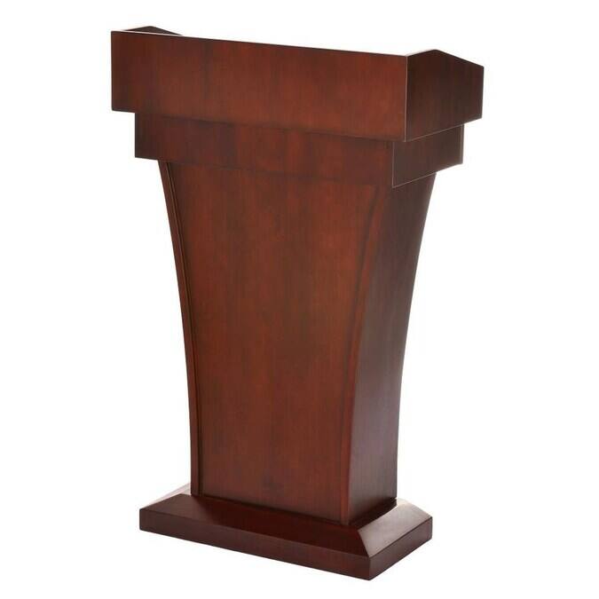 Back. AdirOffice - Podium Lectern, Wood Podium Presentation Lectern Stand with Drawer - Cherry.