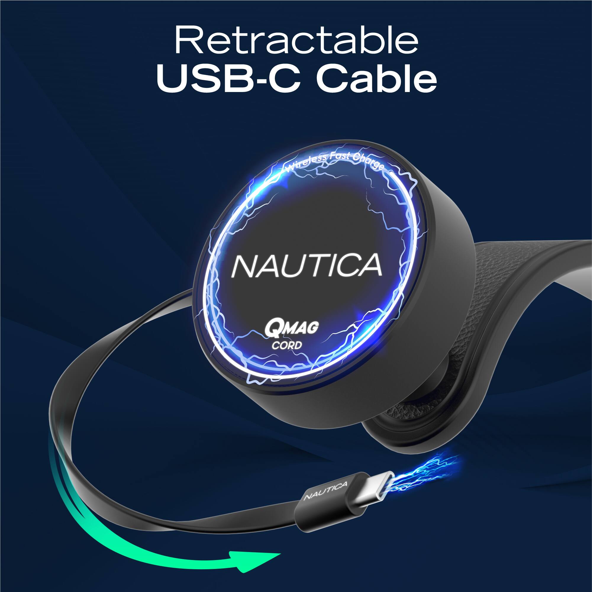 Retractable USB-C Cable  
NAUTICA  
QMAG CORD
