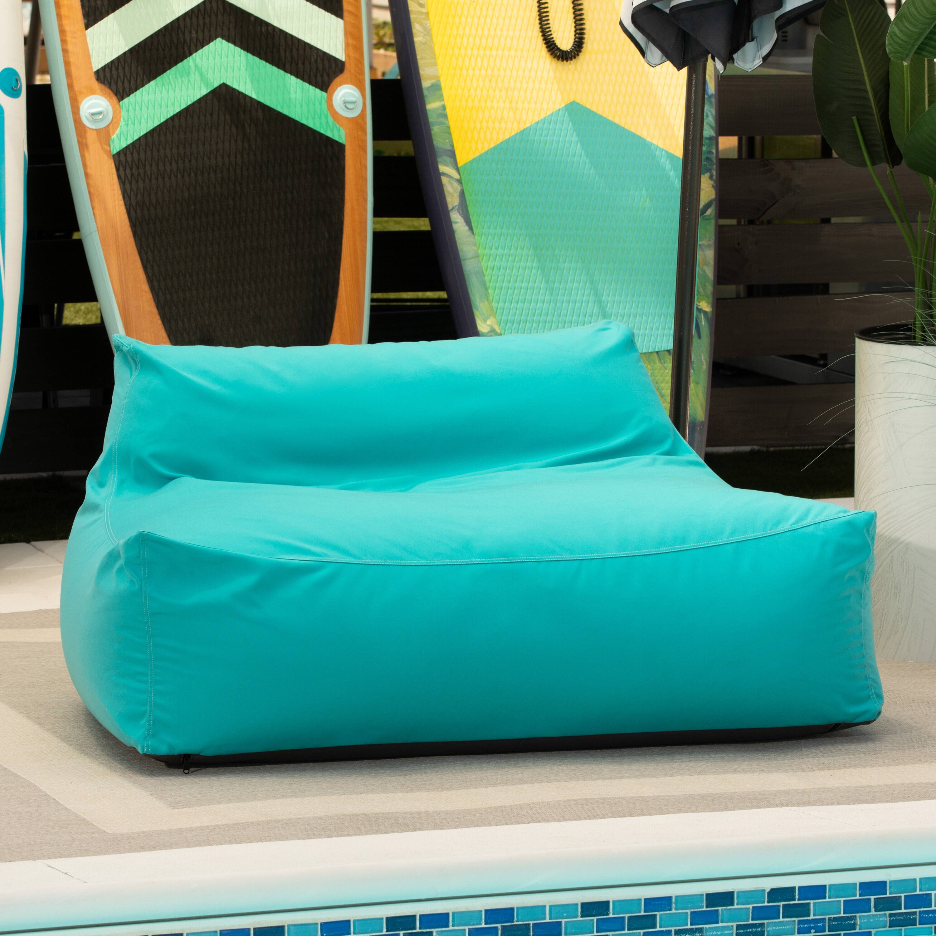 Angle. Jaxx - Jaxx Lavista Outdoor Bean Bag Loveseat / Modern Patio Sofa, Cancun - Cancun.