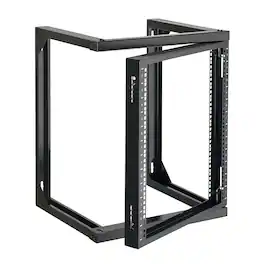 VEVOR - 12U Wall Mount Server Rack, 150 lbs Max Load Capacity, Open Frame Network Rack with 180 Degrees Gate Swing, Carbon Steel - Black