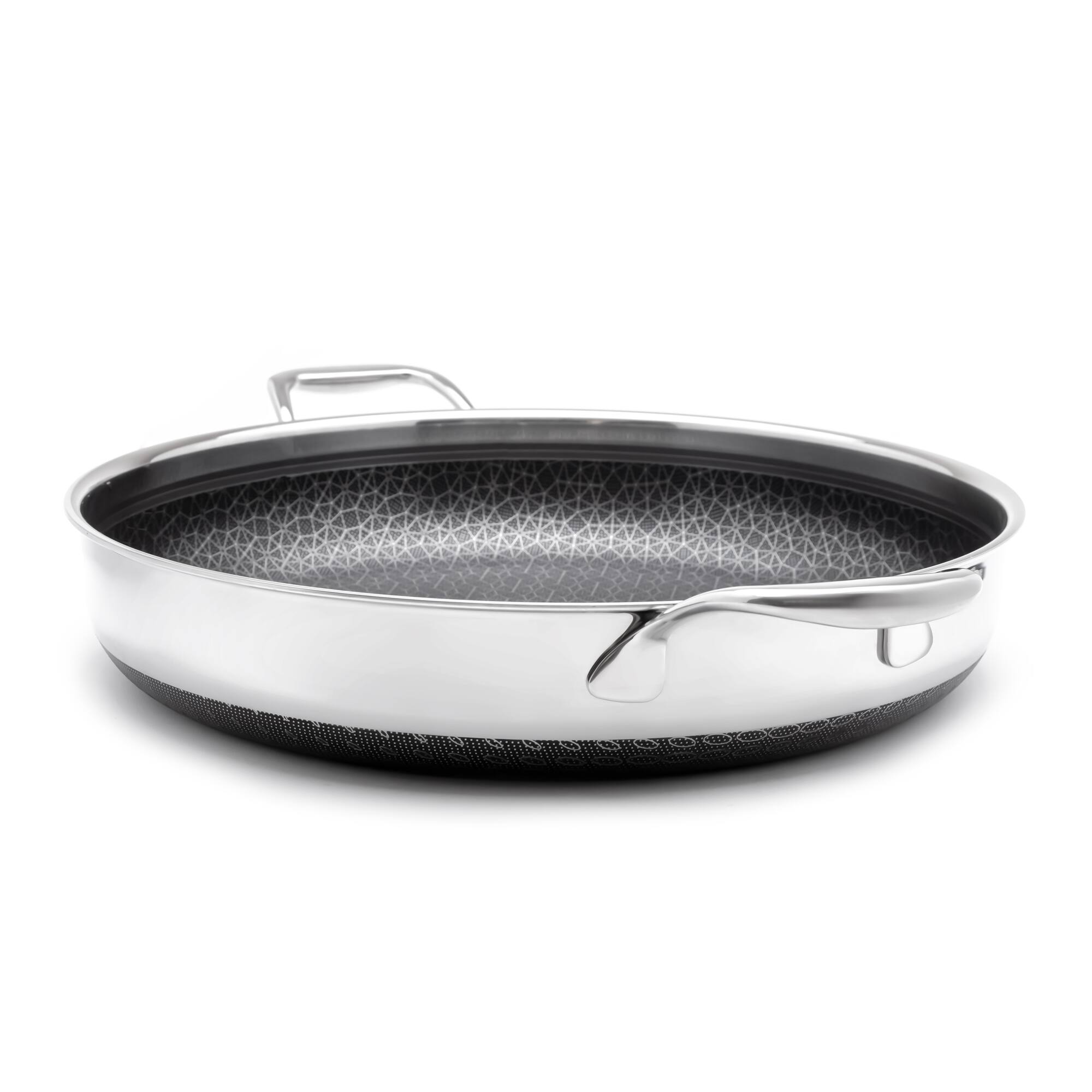 Alt View 2. Livwell Brands - DiamondClad™ 14" Hybrid Nonstick Stainless Steel Everything Pan, Dishwasher Safe, PFOA-free – Silver/Black - Black/Silver.