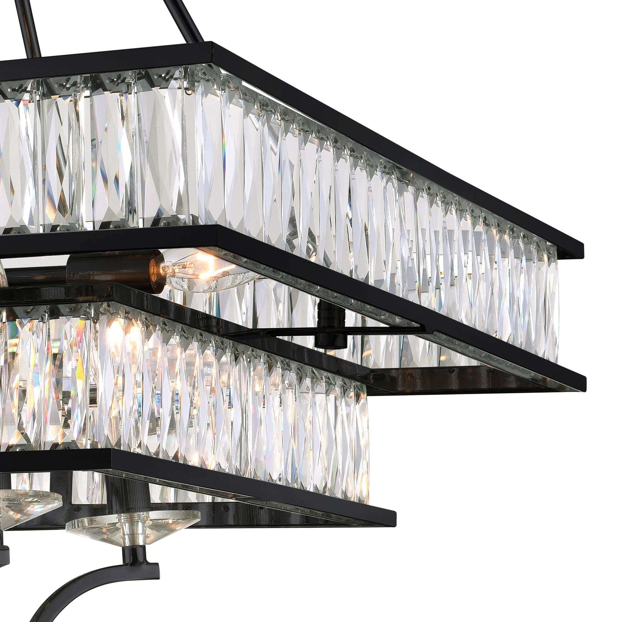 Back. CWI Lighting - Shalia 8 Light Chandelier With Black Finish - Black.