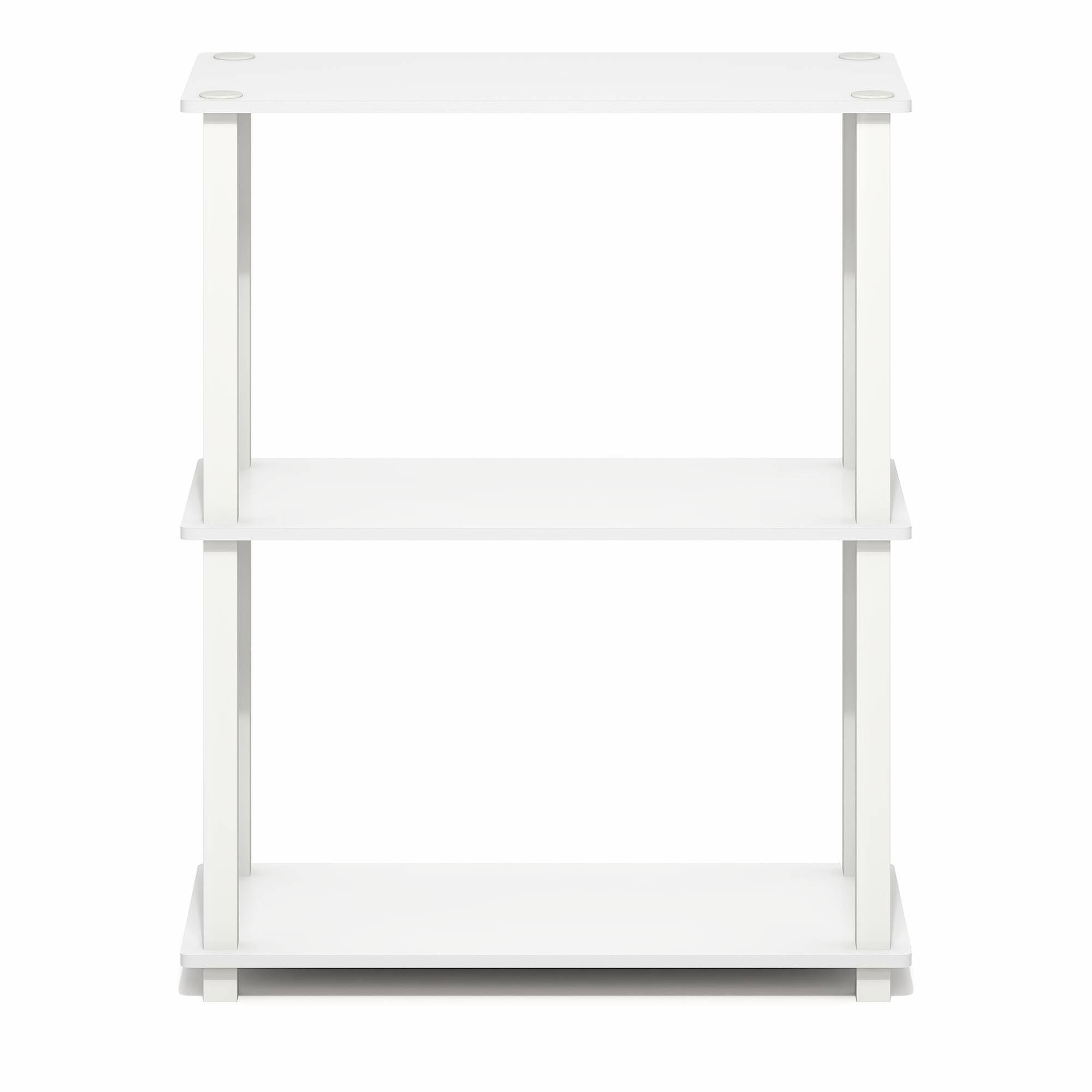 Alt View 6. Furinno - TURN-S-TUBE Storage Shelves, 3-Tier Book Shelf, Corner Shelf, Toolless Open Frame Standing Shelves - White/White.
