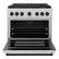 Angle. ZLINE - 36 in. Wide 6 Burner Autograph Paramount Gas Range with DuoPro Burners w/ White Door & Black Accents (PSGRZ-WM-36-MB) - Stainless Steel with White Matte Door.