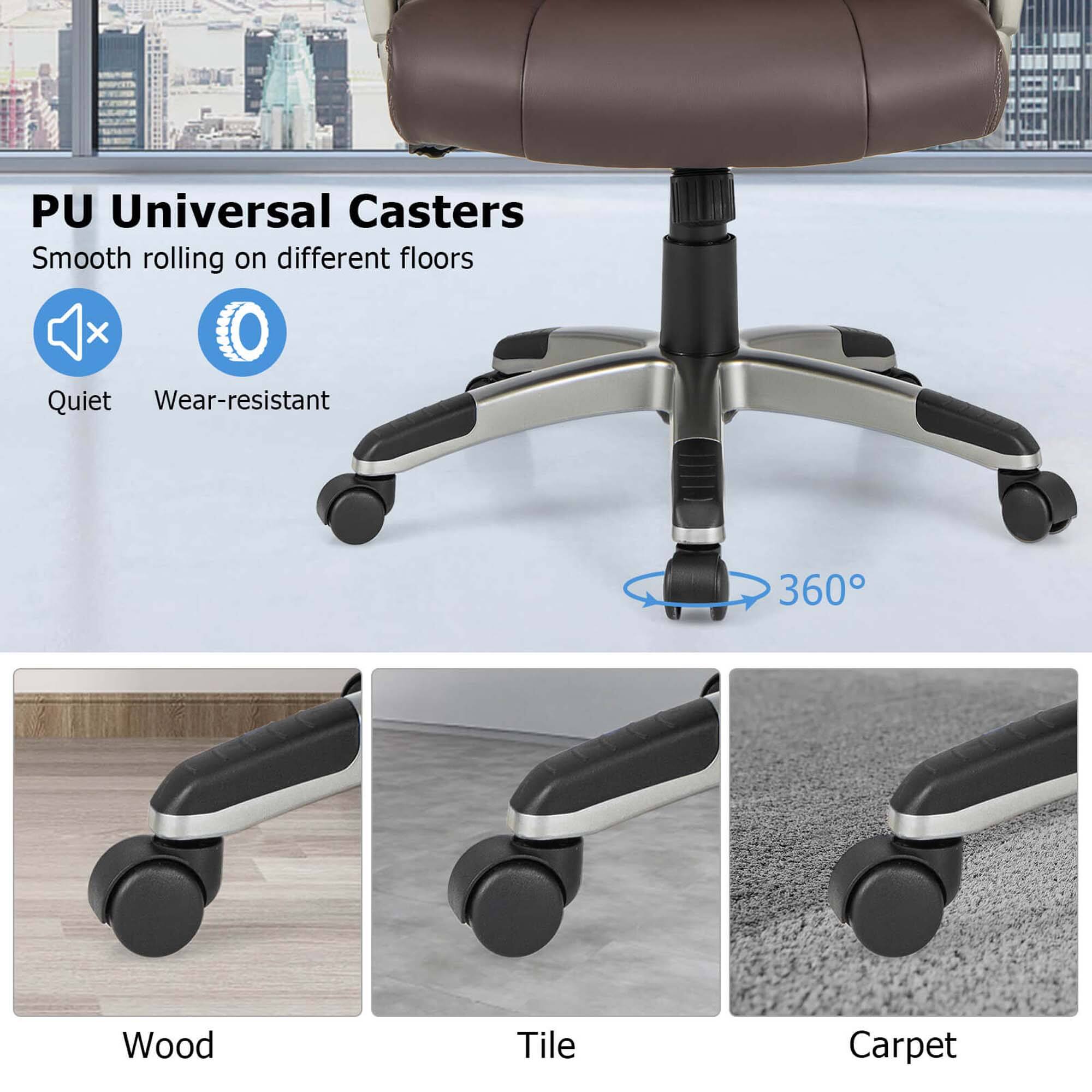 PU Universal Casters Smooth rolling on different floors X Quiet Wear-resistant 360 Wood Tile Carpet