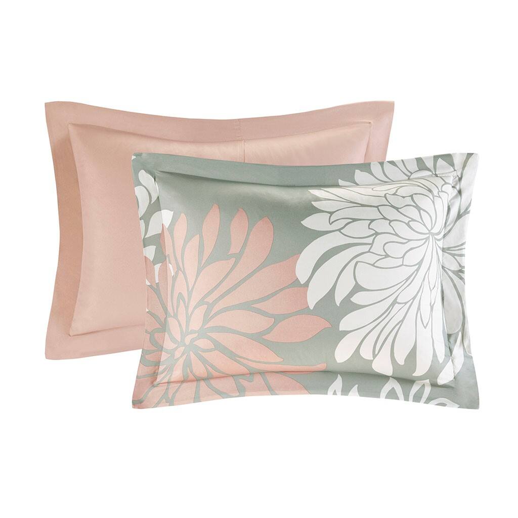 Alt View 2. Gracie Mills - Gracie Mills Willie 9-Piece Floral Comforter Set with Cotton Sheets - Blush/Grey.