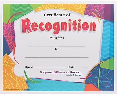 Certificate of Recognition

Recognizing

[Name]

for

[Description of Achievement]

Signed

[Signature]

Date

One person can make a difference...
—John F. Kennedy