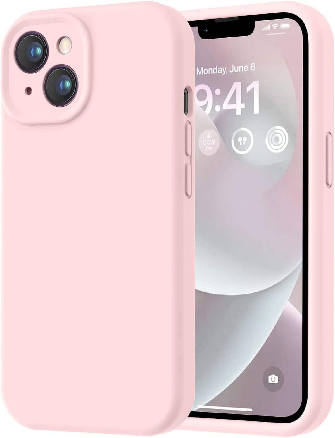 ACJPR - iPhone 14 Case, Premium Silicone, Anti-Scratch Lining, Shockproof (Chalk Pink) - Color: Chalk Pink Size: iPhone 14 6.1inch