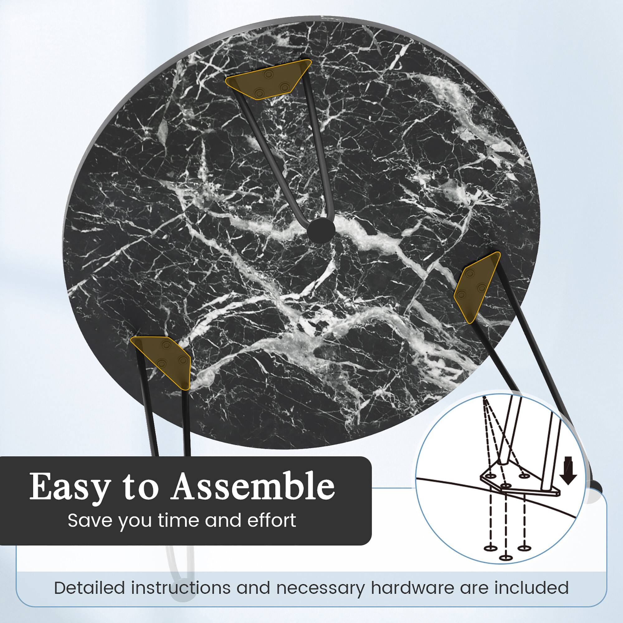 Easy to Assemble  
Save you time and effort  

Detailed instructions and necessary hardware are included