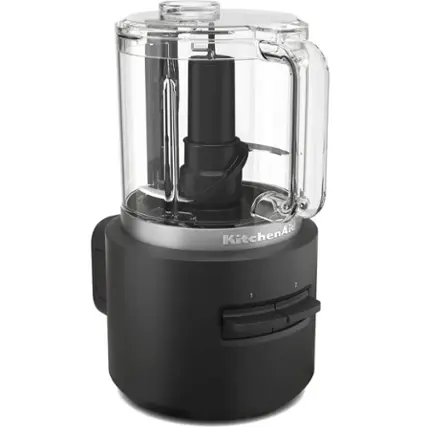 Front. KitchenAid - Go Cordless 3.5 Cup Food Chopper with Battery - Black.