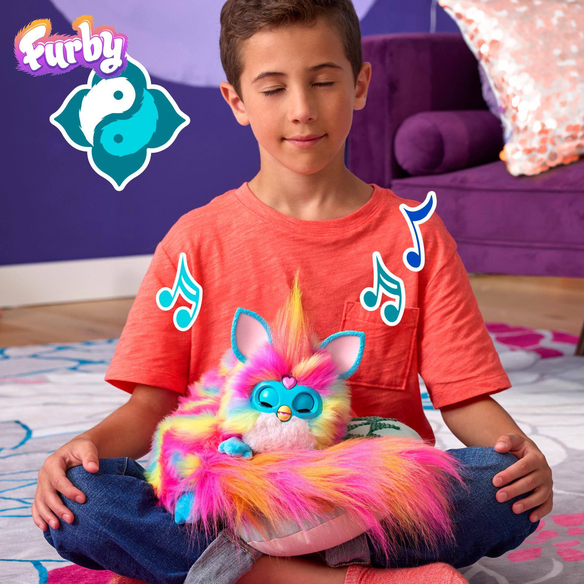 Alt View 2. Hasbro - Furby DJ 32-Inch Interactive Rainbow Plush | With Music, Lights, Motion, & Games - Multi-Colored.