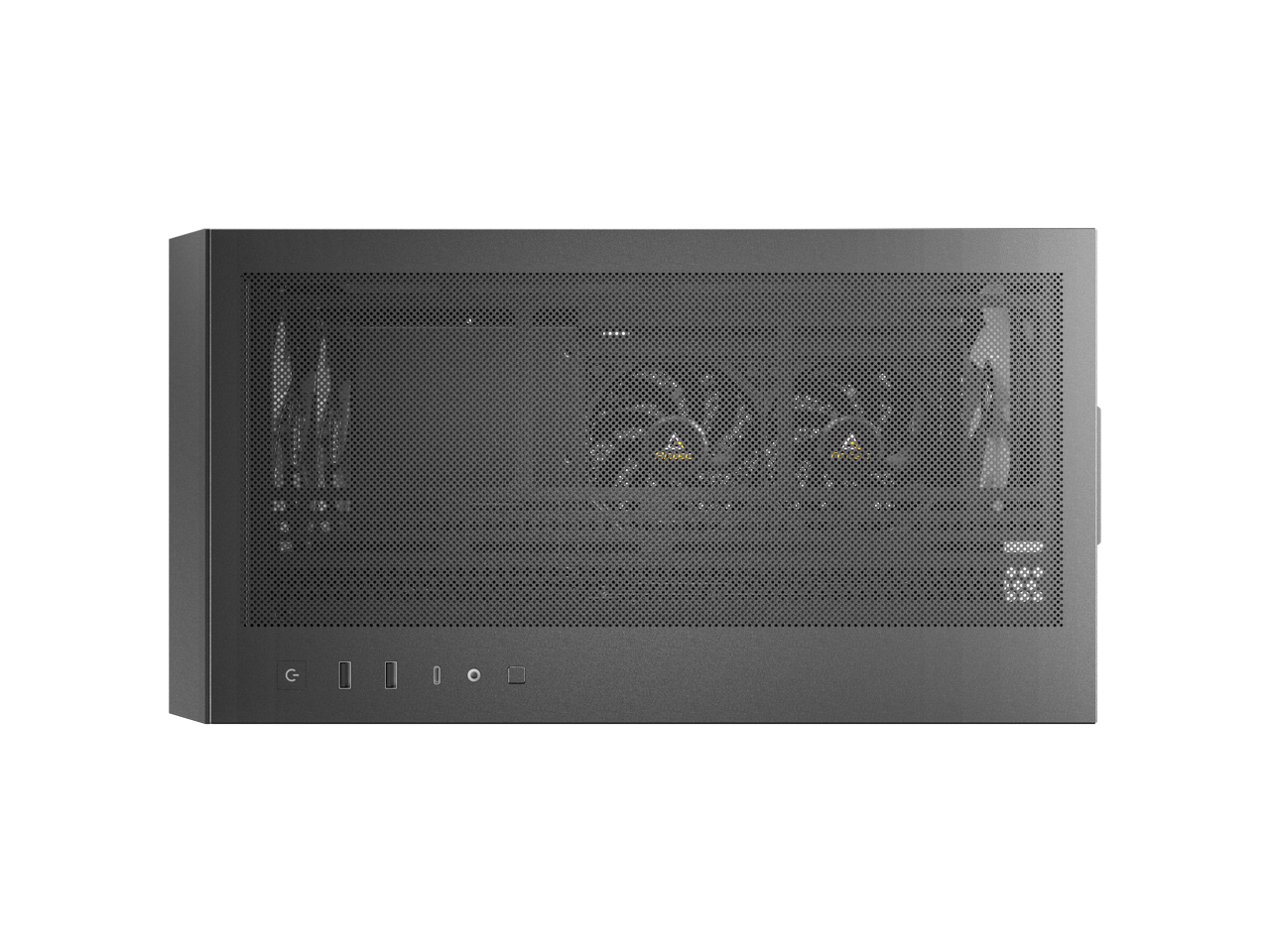 Alt View 10. Antec - Antec FLUX Rear, 5 PWM Fans, F-LUX Platform, Wood Accents, Tempered Glass, 360mm Radiator, ATX Mid-Tower Case - Premium Wood Accents.