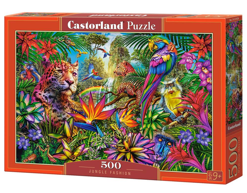 Castorland Puzzle  
No. B-539265  
500  
JUNGLE FASHION  
185*133  
18.5 S  
9+  
500 Cm/cm  
EEX/V