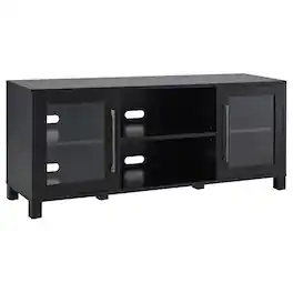 Hudson&Canal - Quincy TV Stand for Most TVs up to 65" - Black Grain