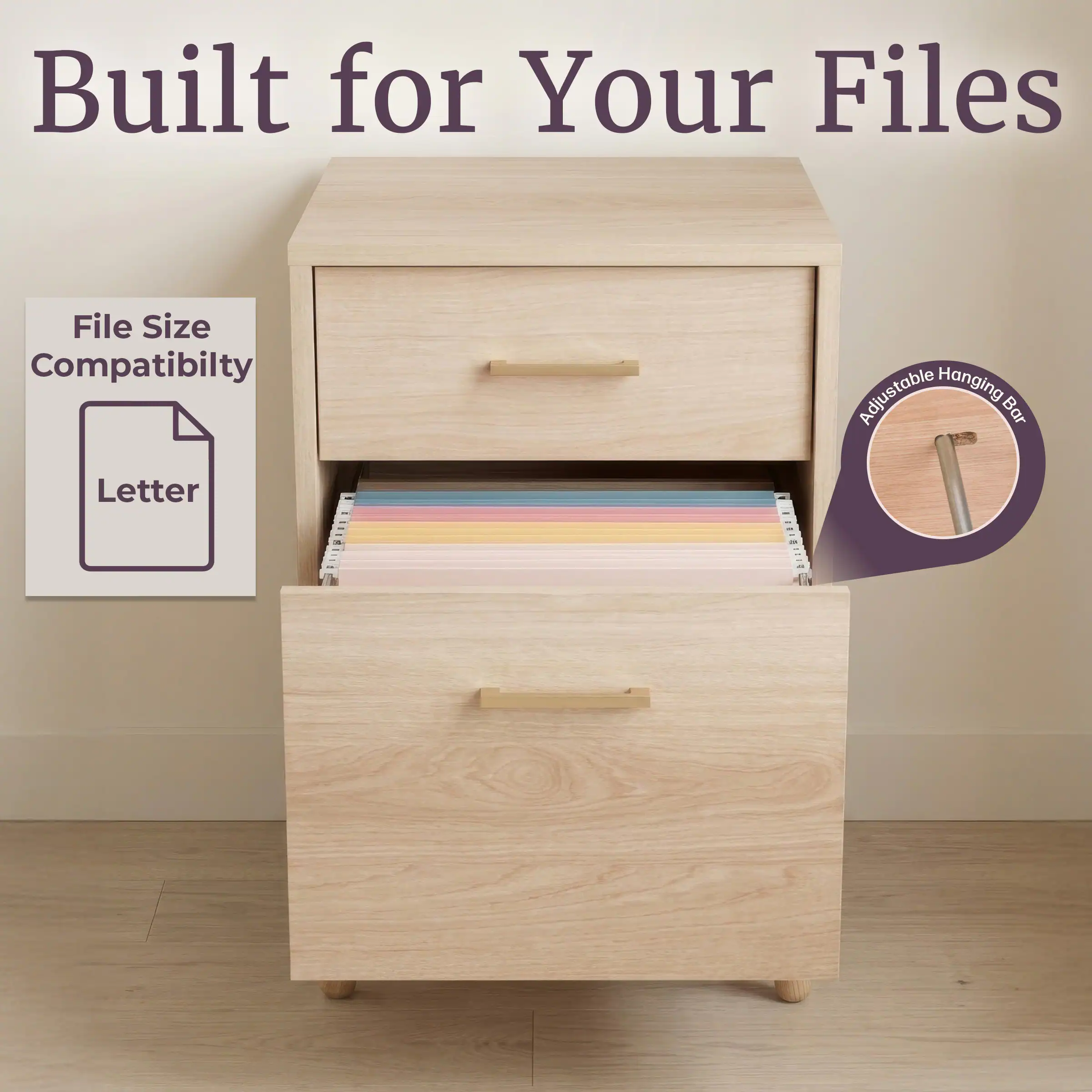 Built for Your Files

File Size Compatibility
Letter

Adjustable Hanging Bar