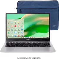Acer - Chromebook 315 - 15.6" Full HD Laptop - Intel Celeron N4500 - 4GB LPDDR4X - 64GB eMMC - Protective Sleeve – Silver - Sparkly Silver - Front_Zoom