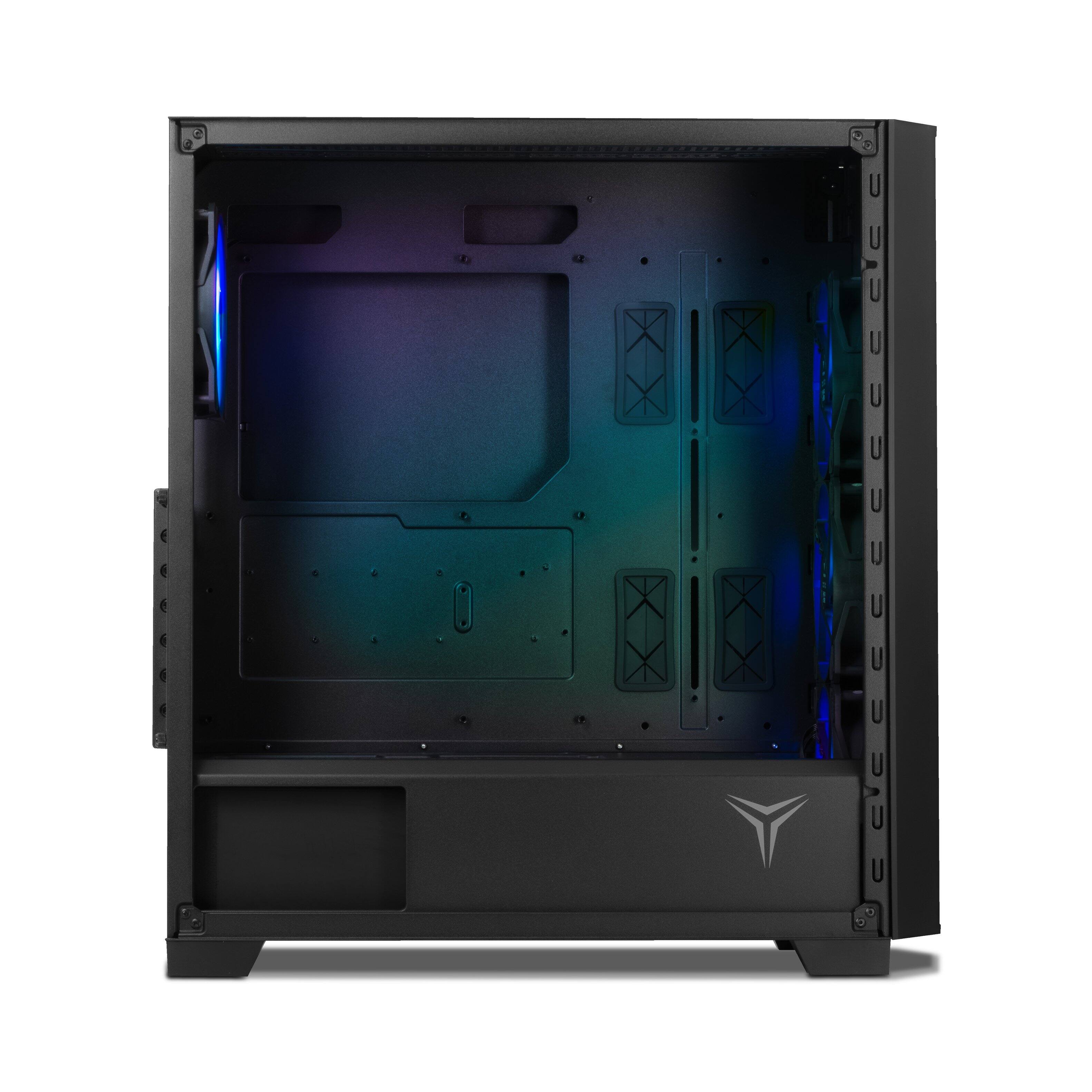 Left. YEYIAN - Yeyian PC Case. ATX, Mid Tower, 4 ARGB Fans Included. Model: YCM-APPHO-01FA - Black.