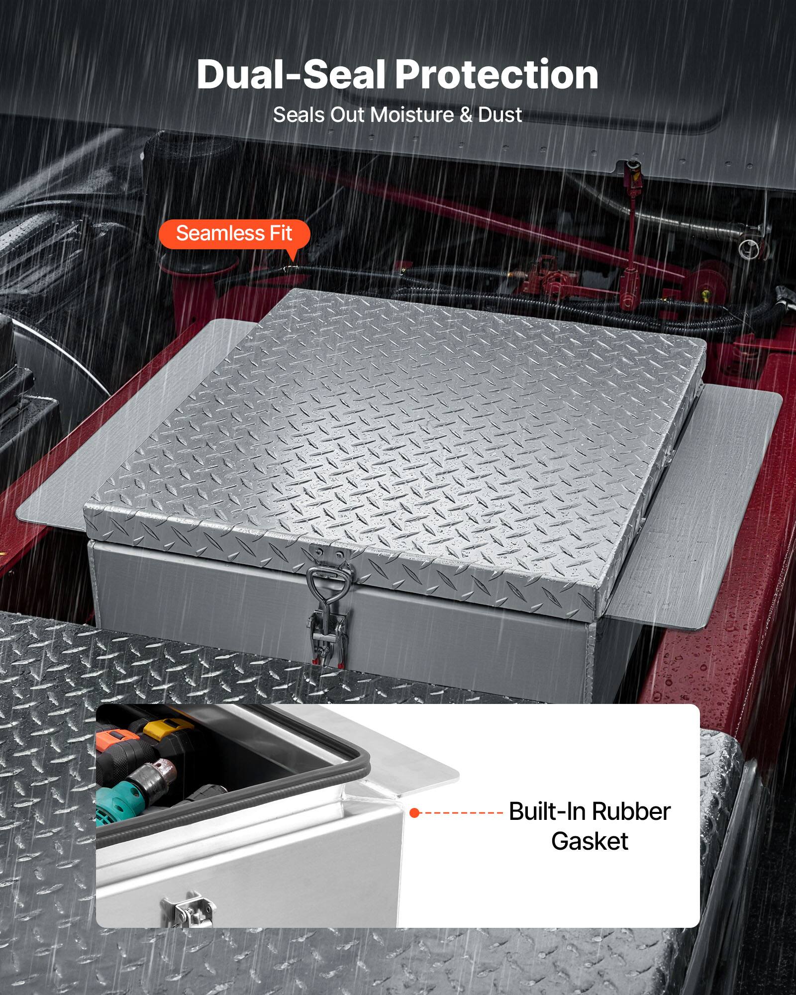 Dual-Seal Protection  
Seals Out Moisture & Dust  

Seamless Fit  

Built-In Rubber Gasket