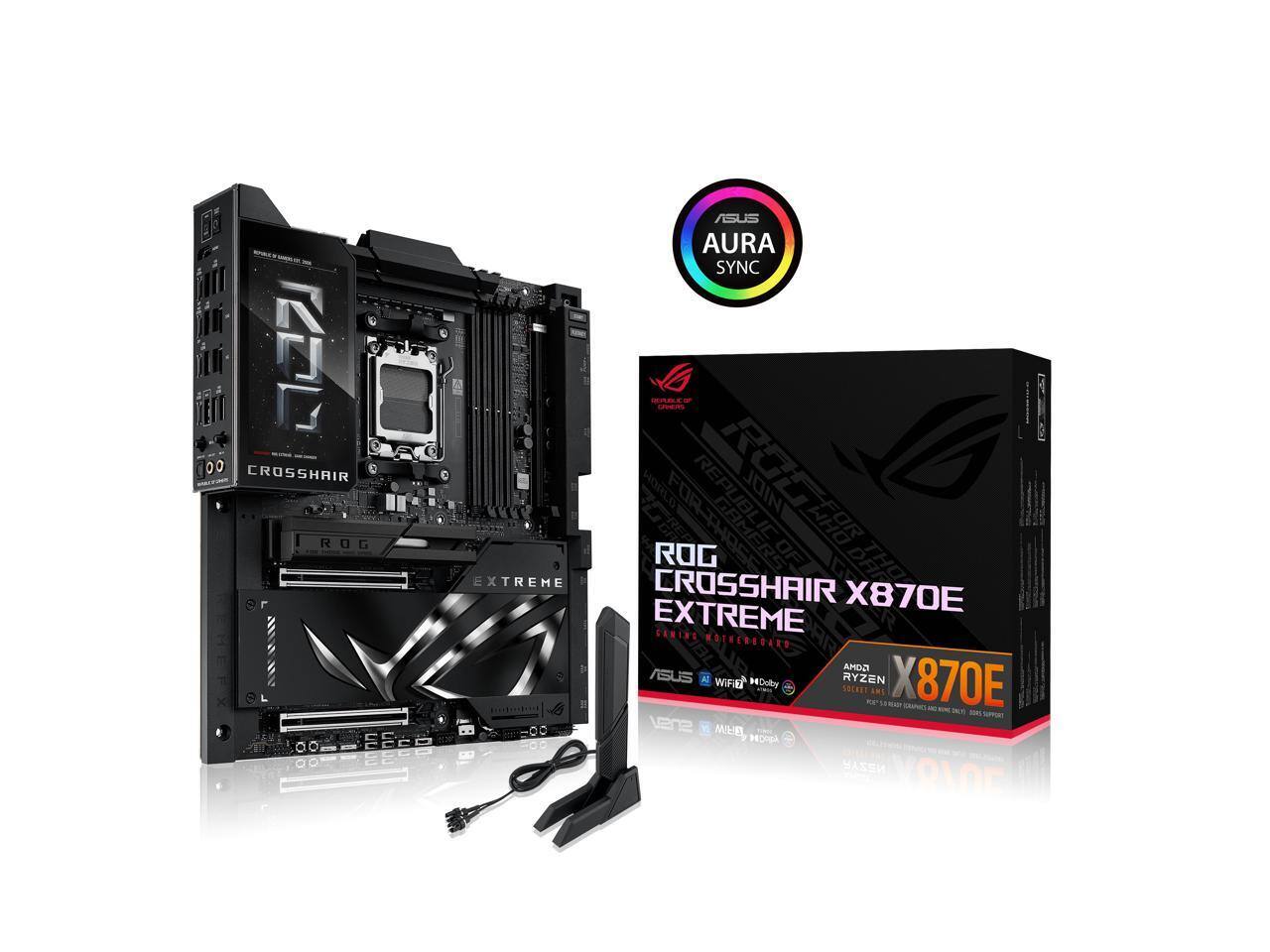 ROG CROSSHAIR X870E EXTREME  
ASUS AURA SYNC  
ROG CROSSHAIR EXTREME  
GEN 2  
ASUS  
AMD Ryzen  
WiFi 6  
Dolby Atmos  
VEN2  
ALC1220  
HD Audio  
Intel 2.5G LAN  
PCIe 4.0 x16  
PCIe 4.0 x4  
PCIe 3.0 x4  
M.2 x2  
DDR4  
RGB  
AURA SYNC