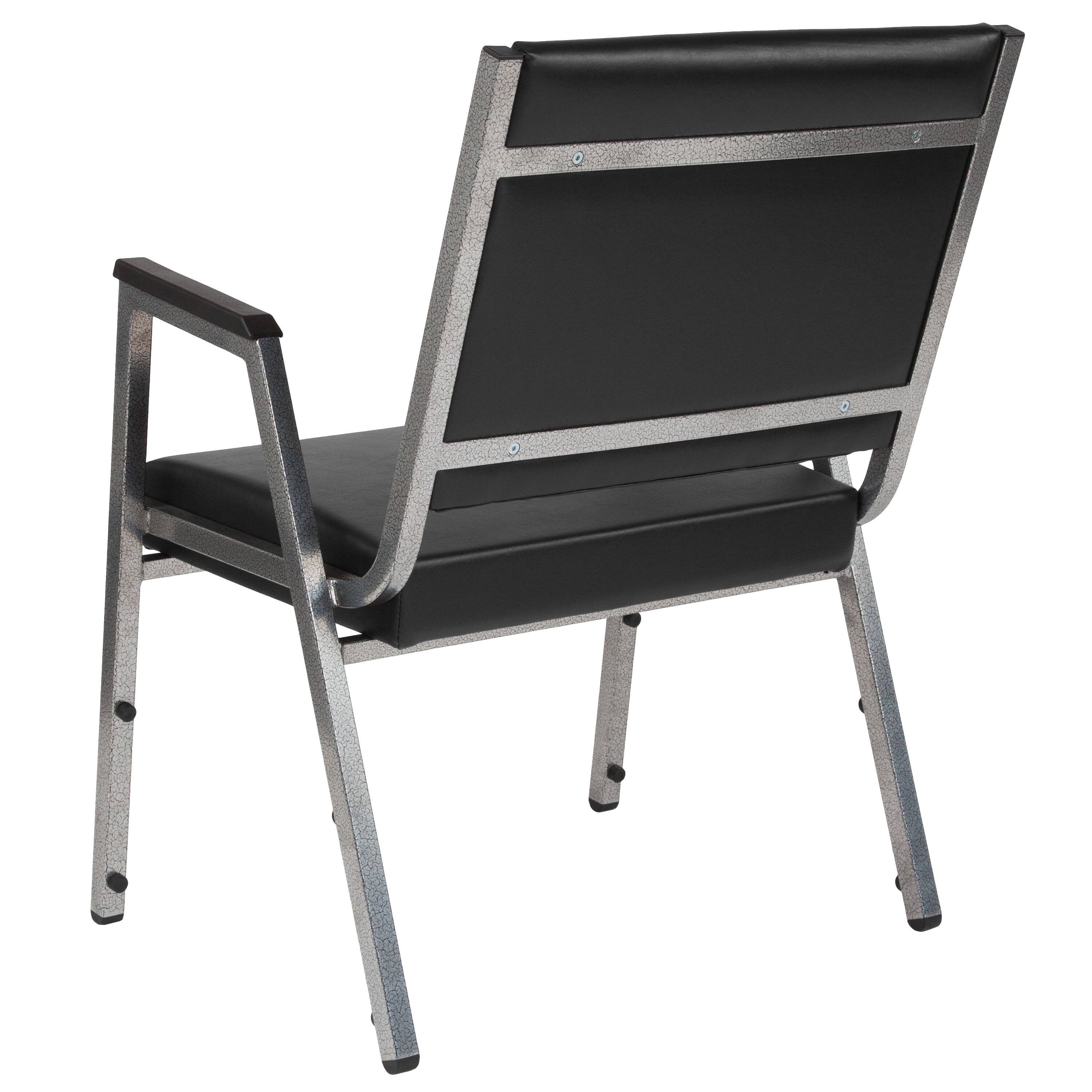 Alt View 5. Emma + Oliver - 4 Pack 1000 lb. Rated Antimicrobial Bariatric medical Reception Arm Chair - Black Vinyl.