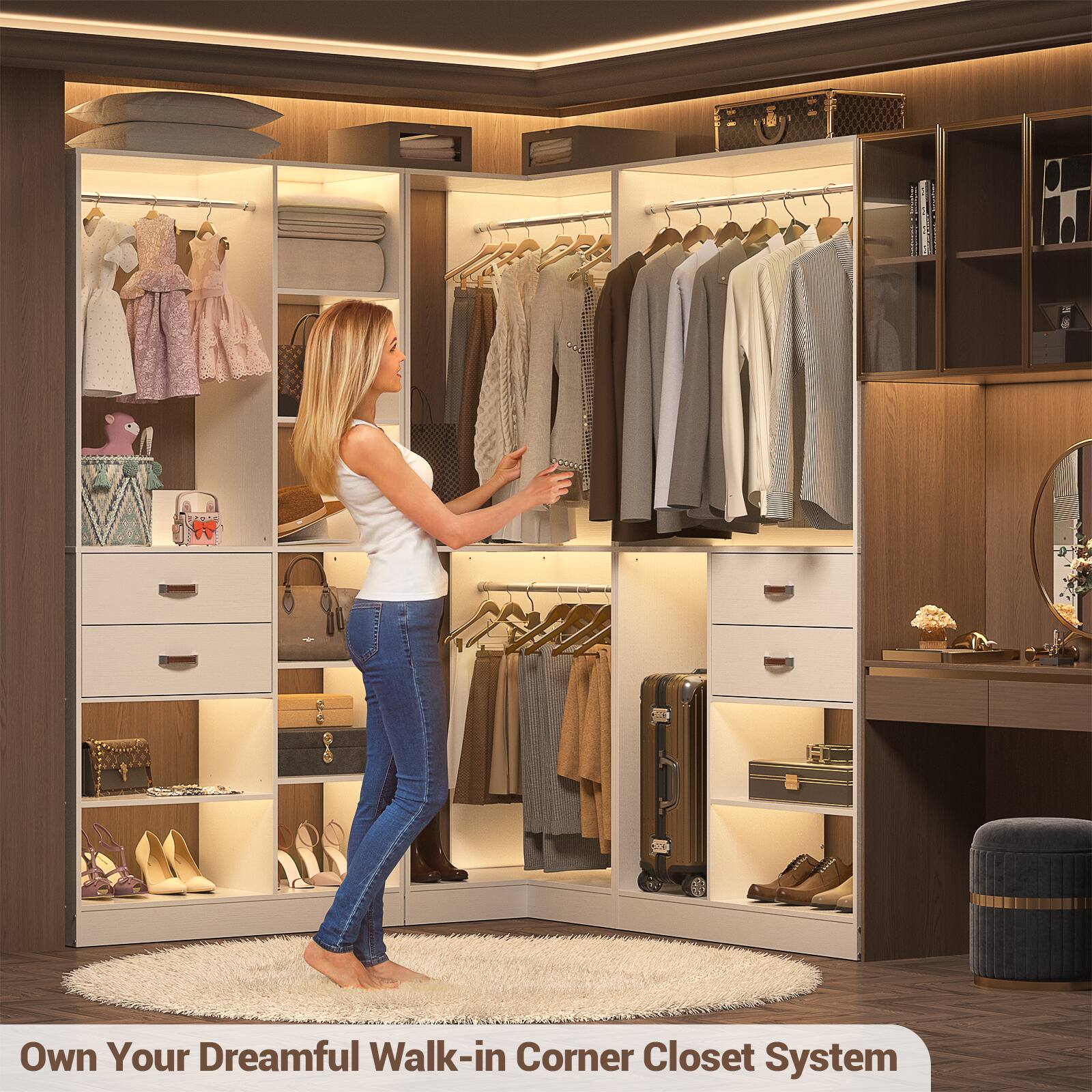 Own Your Dreamful Walk-in Corner Closet System