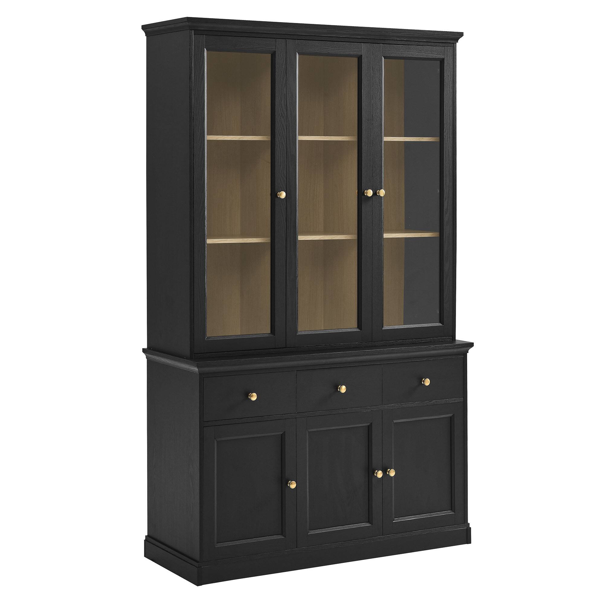 Angle. Modway - Amara 79 Inch Large Storage Display Cabinet by Modway - Black Oak.