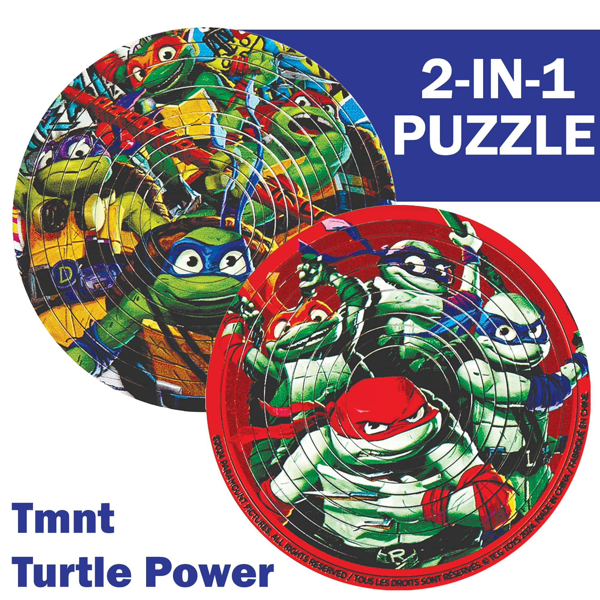 TCG Toys Spin Flip Puzzle: TMNT Turtle Power 2-In-1: Double-Sided ...