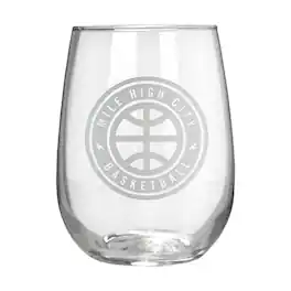 Great American Products - Denver Nuggets Etched 17oz. Rally Cry Stemless Wine Glass - Multicolor