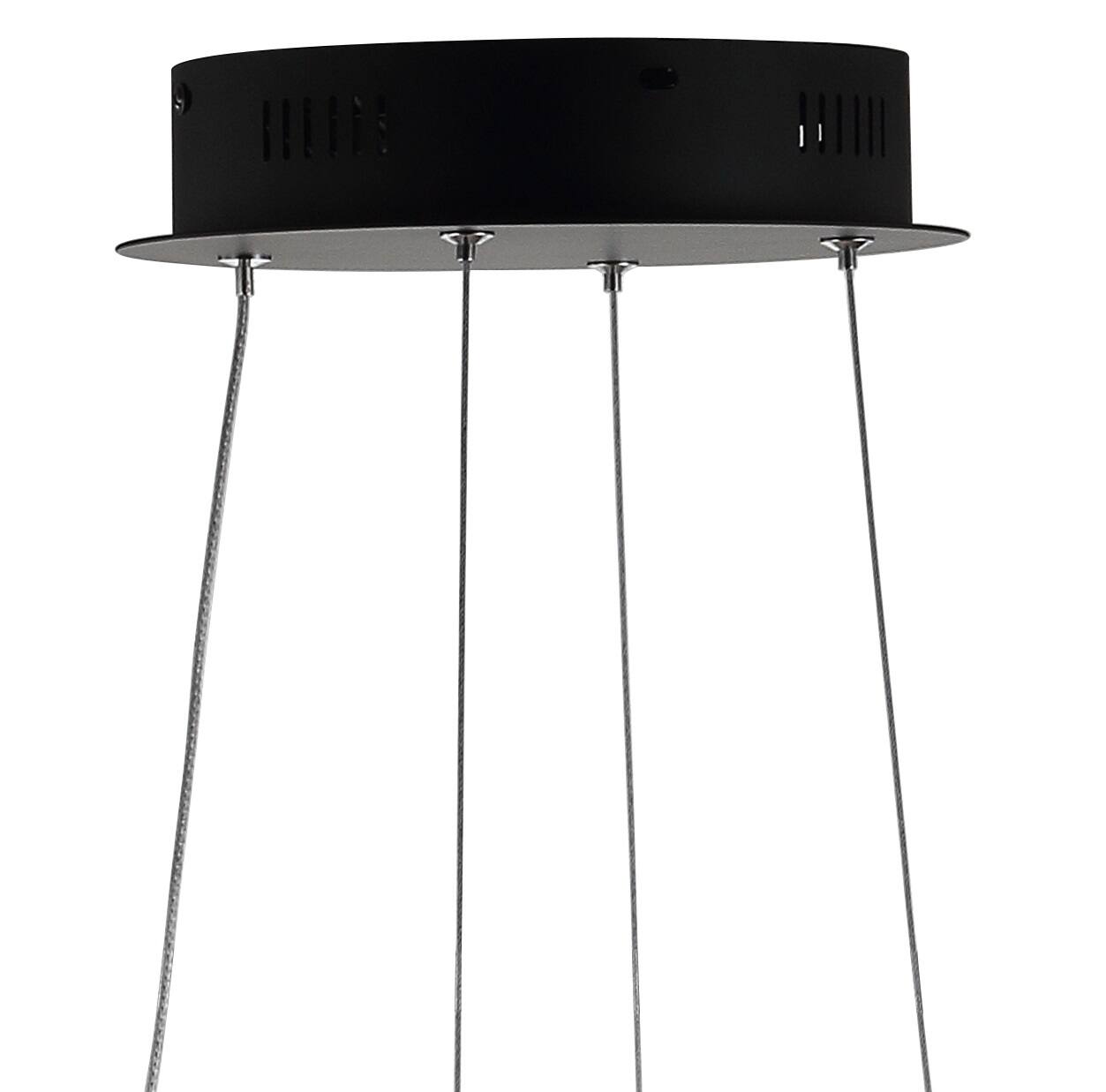 Alt View 5. Jonathan Y - Alexia 25" Abstract Integrated LED Metal Adjustable Pendant, Black - Black.