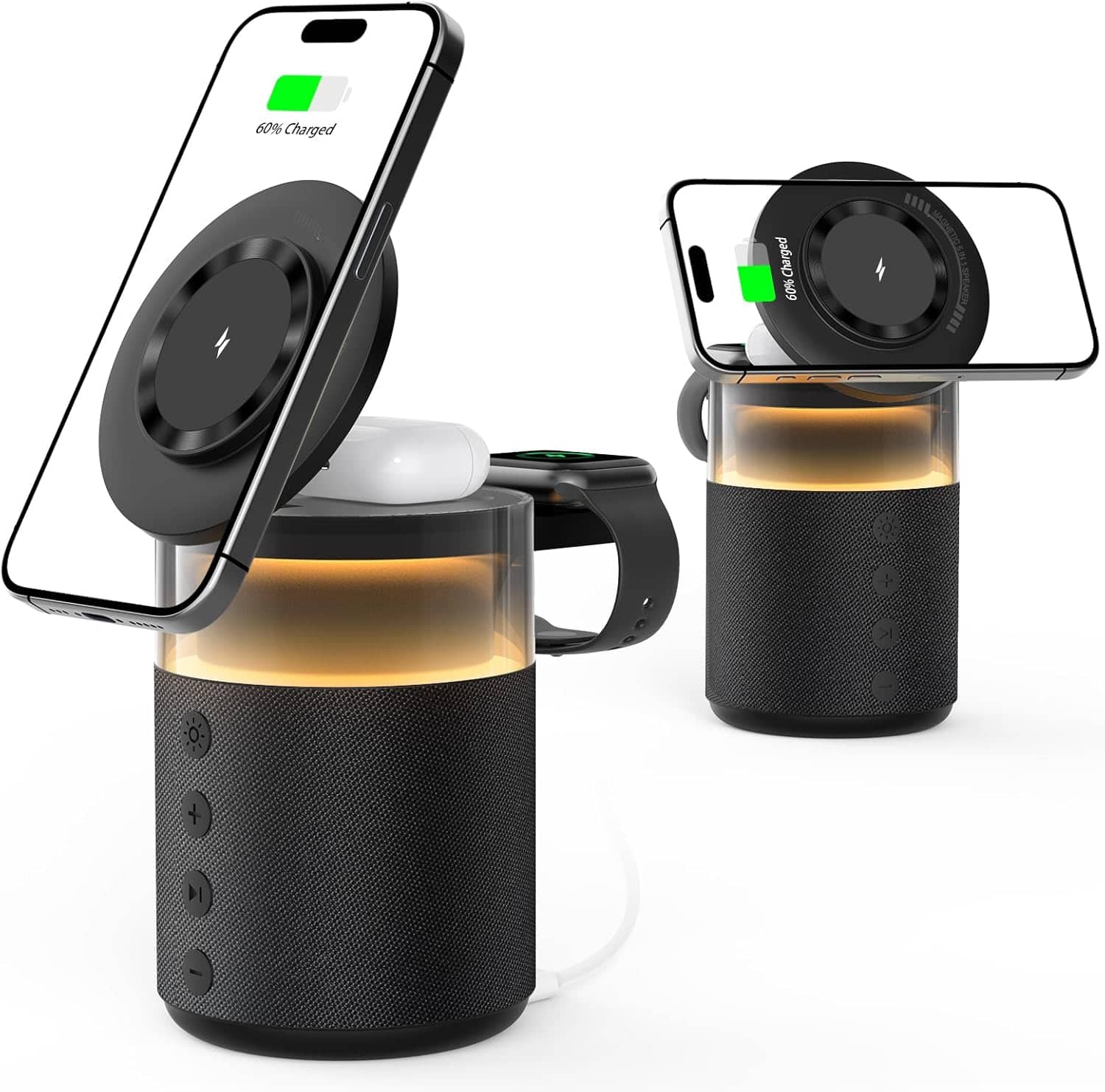 3P Experts - FOREVER SUNDAY 5-in-1 Multifunctional Speaker Charging Station - Black