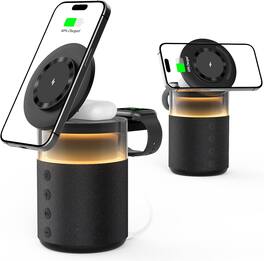 3P Experts - FOREVER SUNDAY 5-in-1 Multifunctional Speaker Charging Station - Black